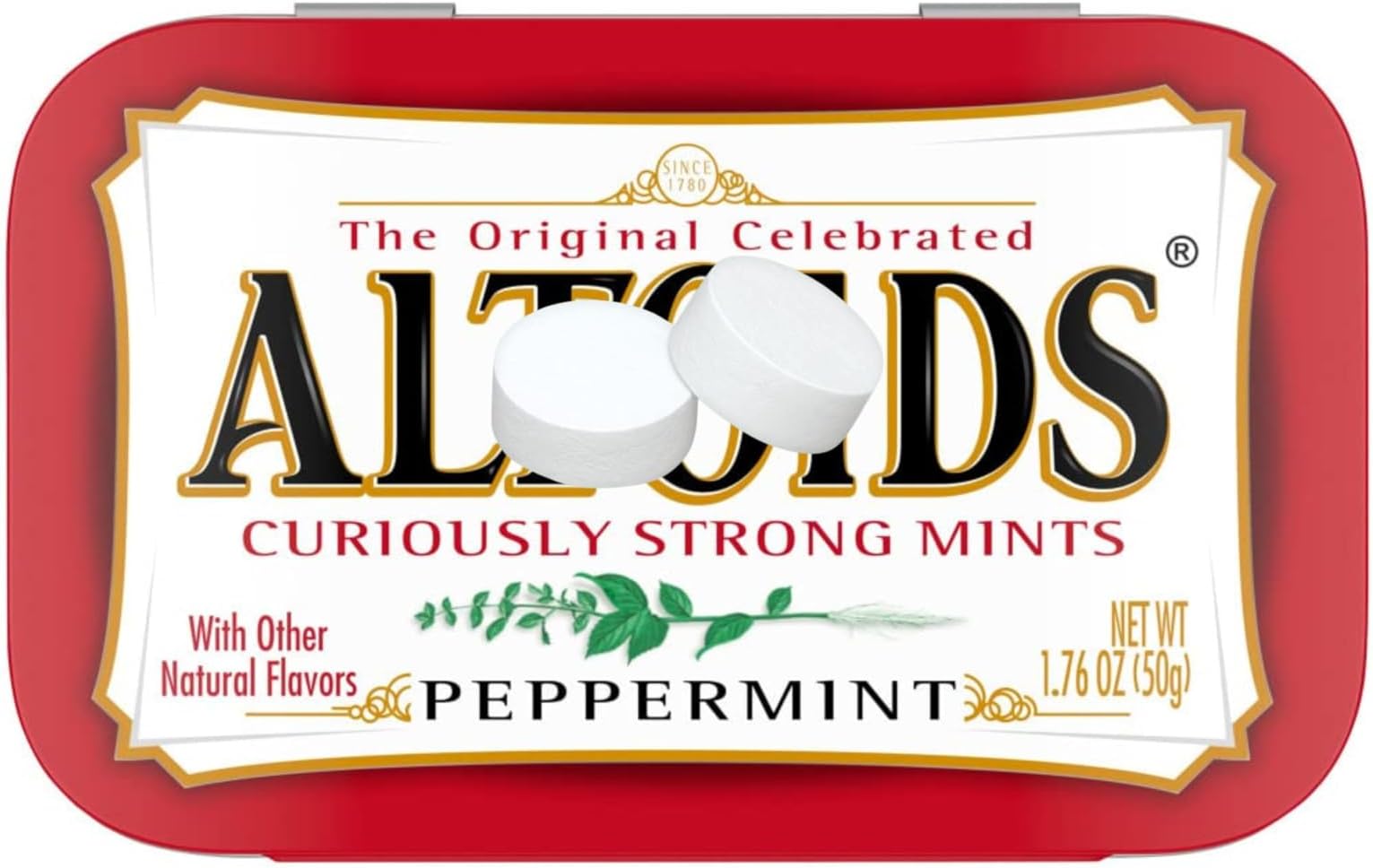 Curiously Strong Breath Mints, Peppermint 1.76oz (3 pack), by Litezout