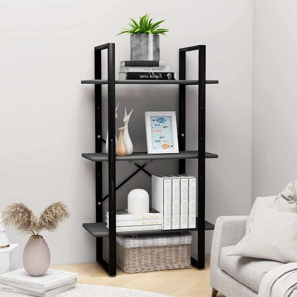 Regał magazynowy szary, 60 x 30 x 105 cm, z materiału drewnopochodnego, stojak metalowy, wszechstronny, do salonu, biura, pokoju dziecięcego, piwnicy, warsztatu, magazynu, przechowywania