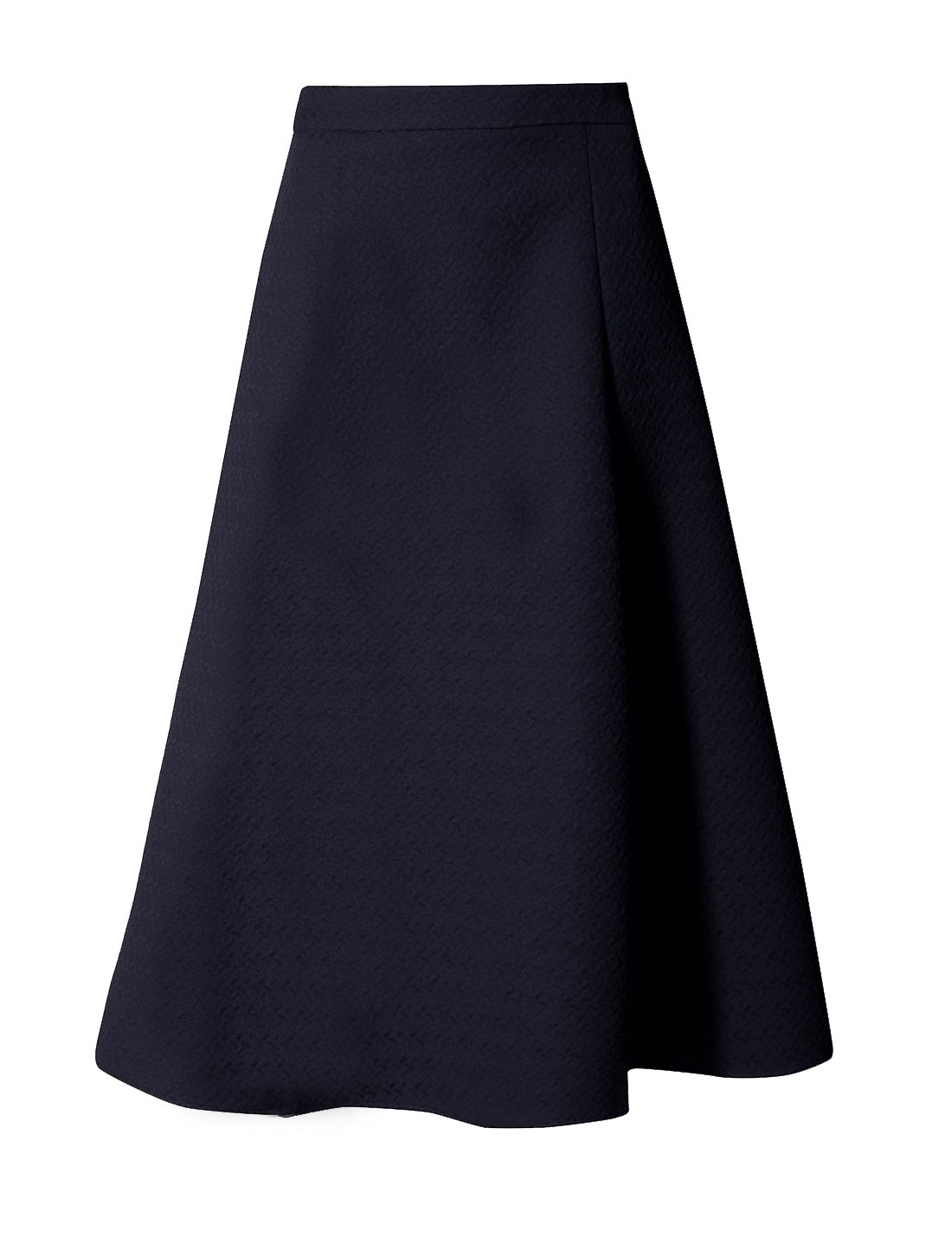 GenericLadies Ex M&S Marks and Spencer Navy A-Line Textured Crepe Skirt - 33" Length