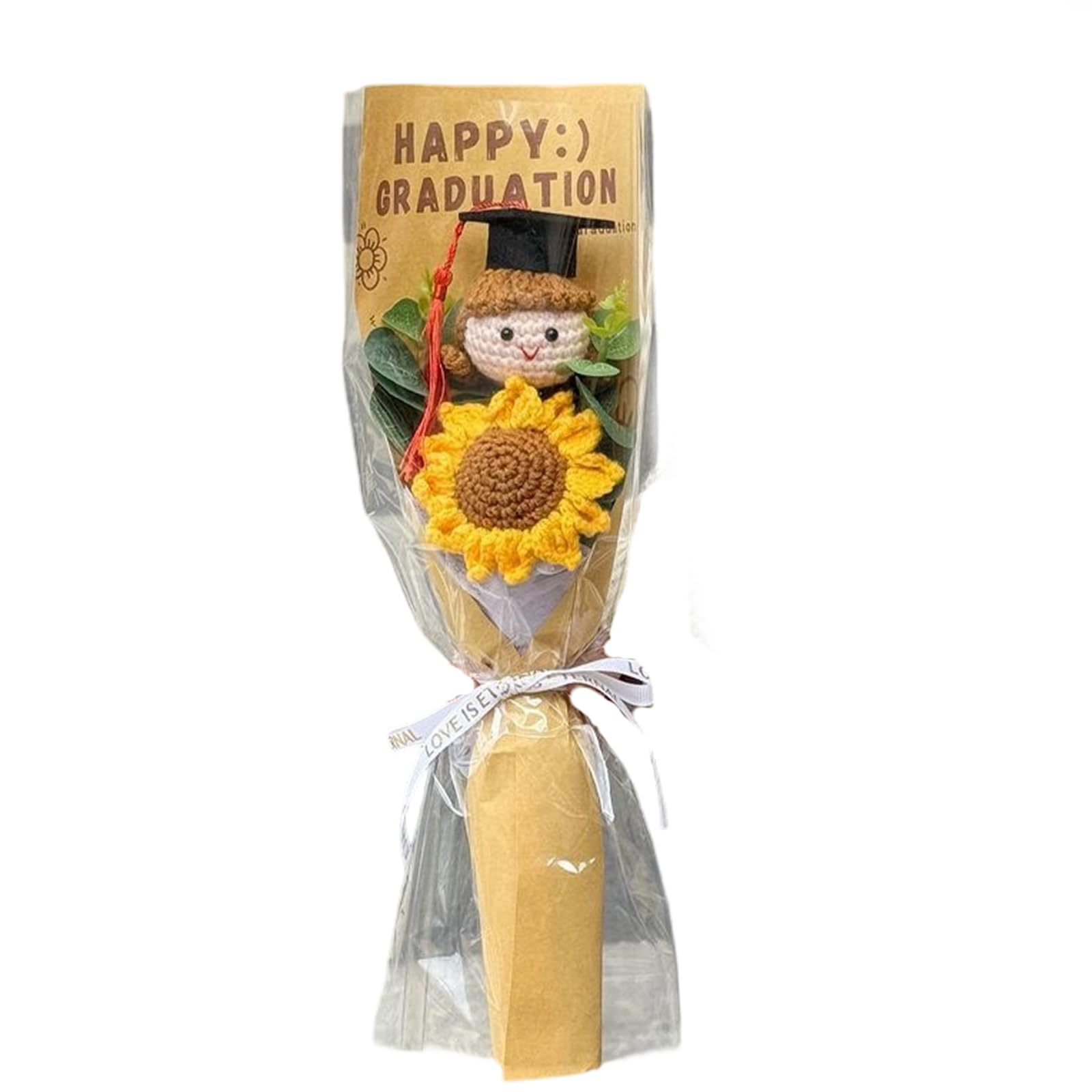 Piceioep Hand Crocheted Sunflowers Bouquets Durablity Yarn Flowers for Home Decor and Graduation Gifts Home Celebration Decorations
