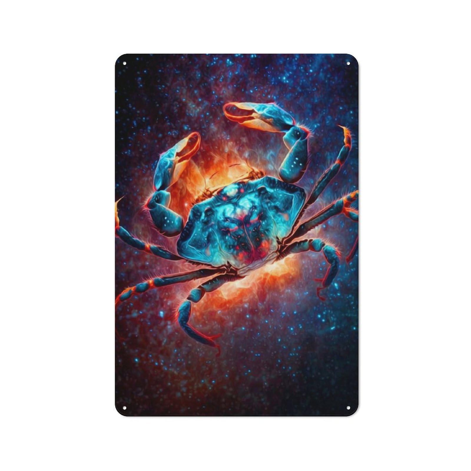 Crab Office Metal Sign 30x20cm, Understated Office Wall Decor for Workspace, Cafe, Shop Or Desk Area