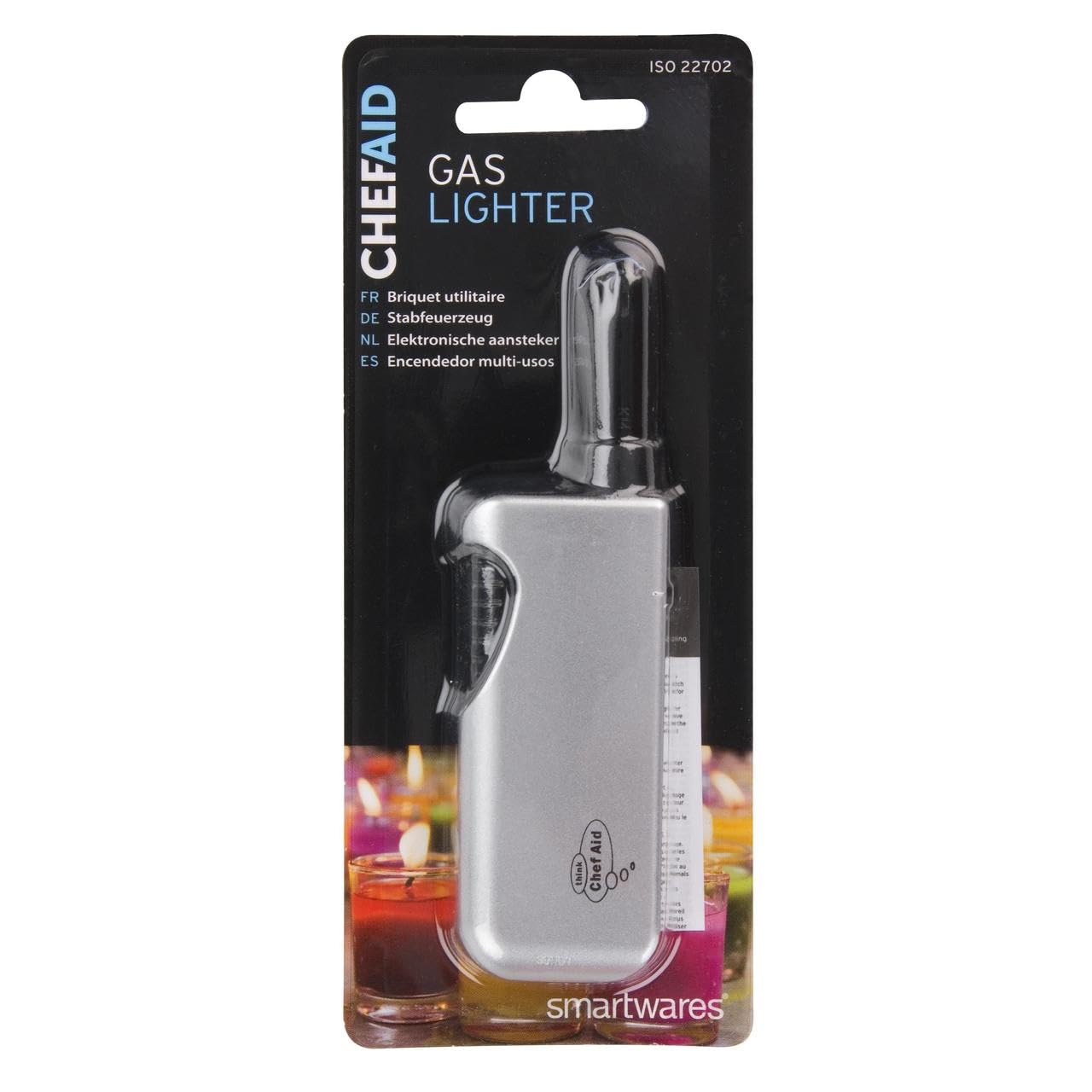 Chef Aid Grey Smartware Small Refillable Gas Lighter (Pack Of 6)