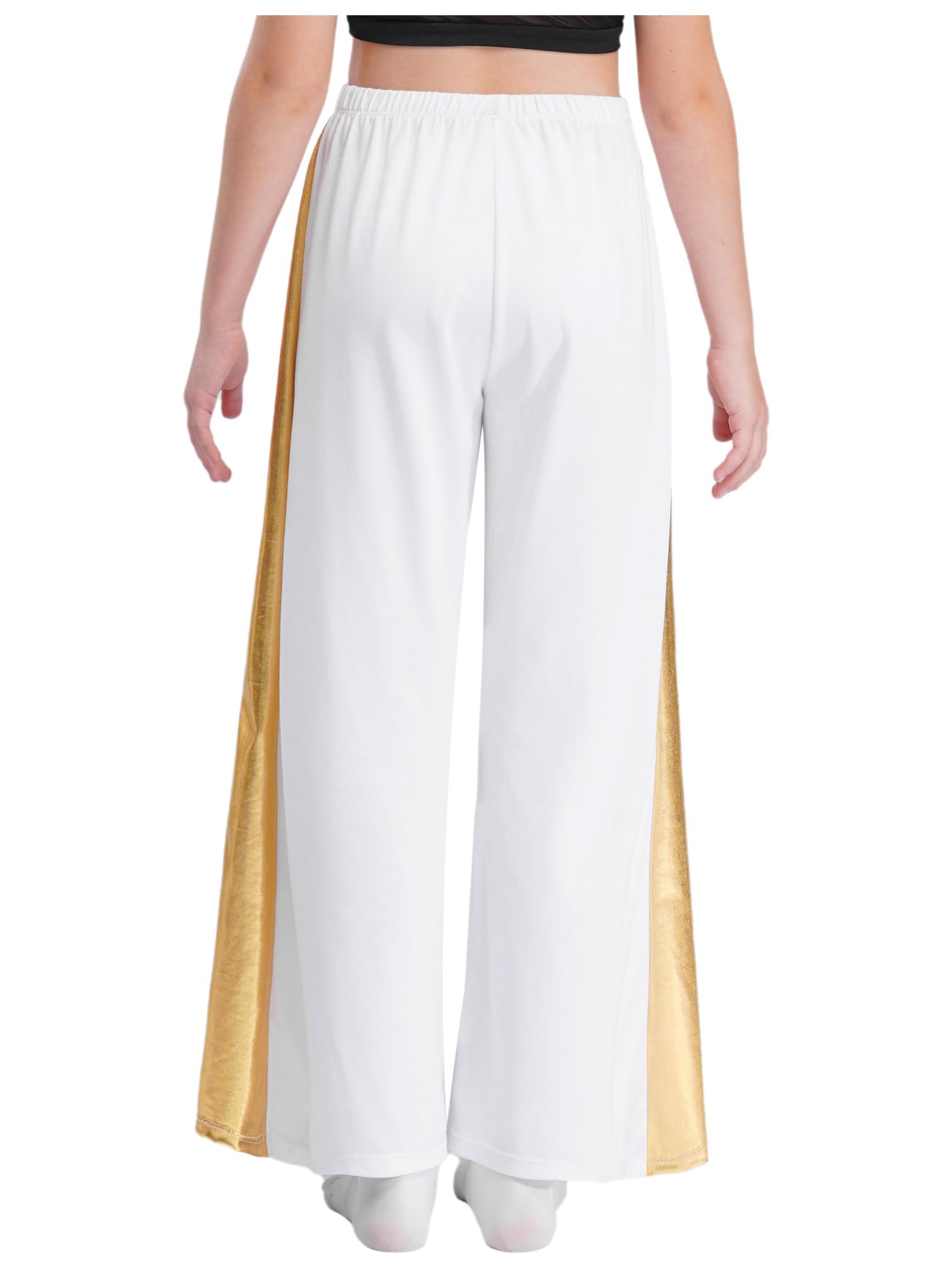 Agoky Vestido De Danza Cristiana para Niñas Vestido Litúrgico De Adoración De Iglesia Y Pantalones Anchos Traje De Baile Lírico