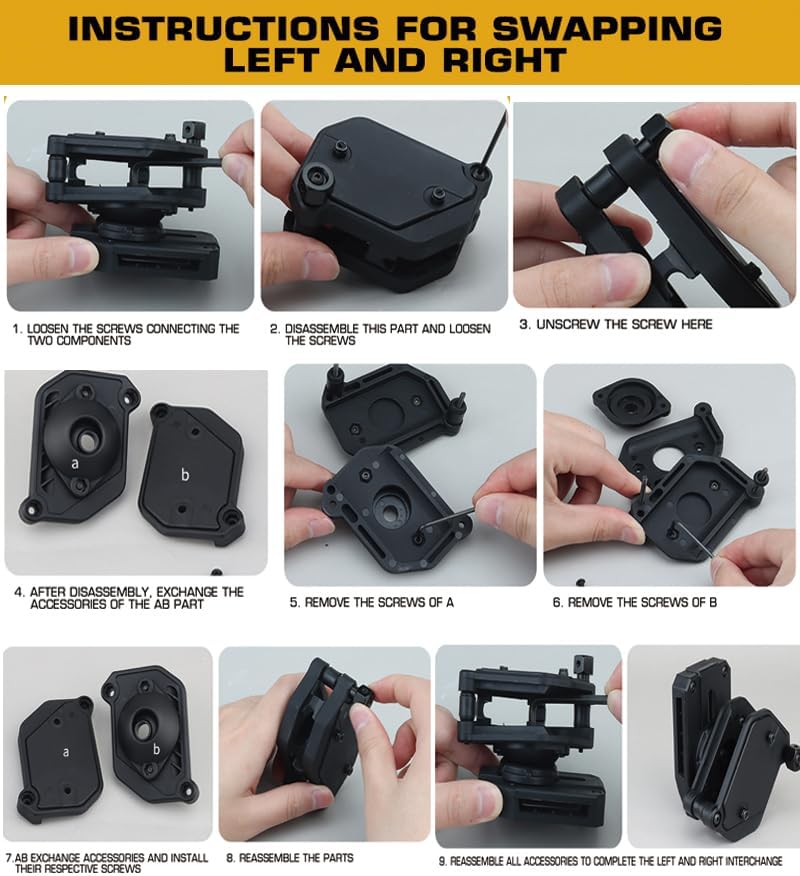 4 Packs Double Stack Magazines Pouch Holster for Magazines 9 mm, 40-1 1/2 in Belt IPSC USPSA IDPA Pistol Mag Holder Rotating Outdoor Gear Competition Pouch