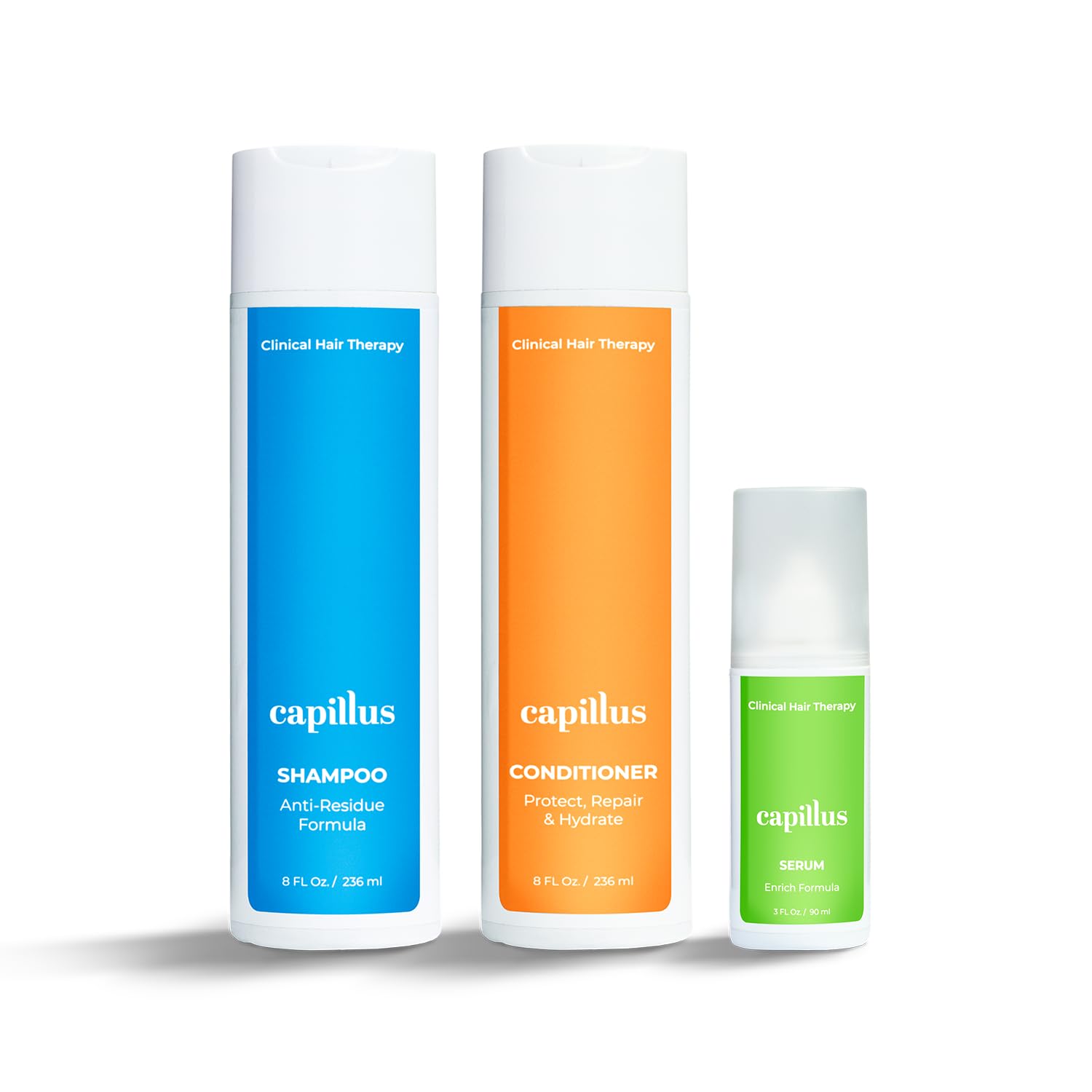 Capillus Synergy Kit, Conditioner, Shampoo, & Enrich Serum, Lock in Nutrients & Moisture while Promoting Healthy Hair Growth for Men & Women