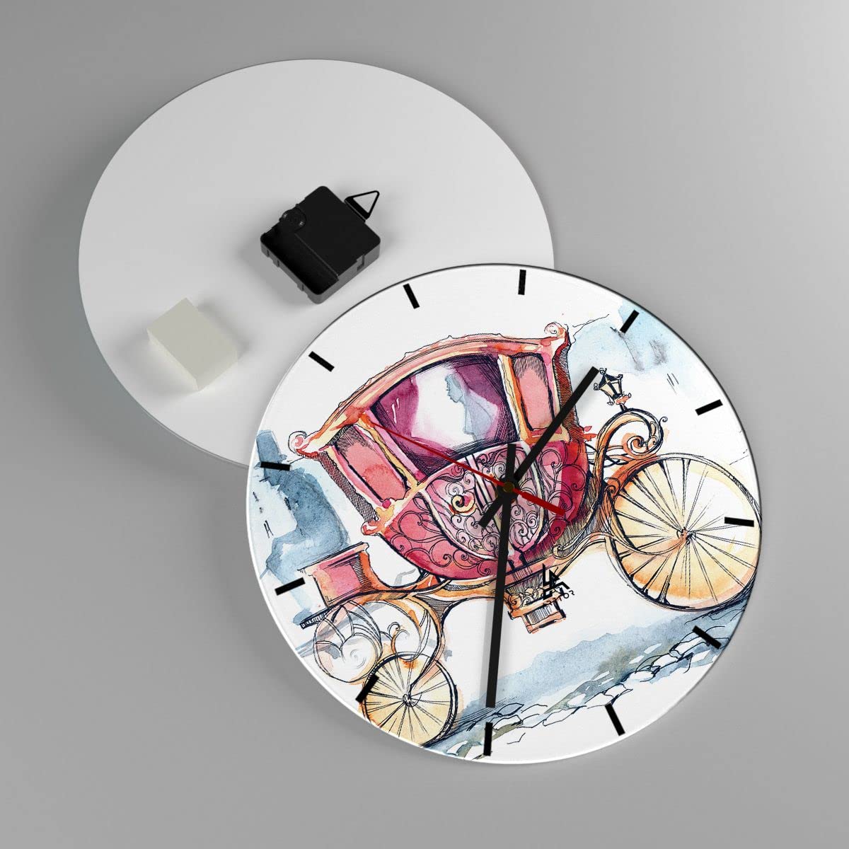Orologio da Parete in Vetro 30x30 cm Rotondo Bambini Altro - 2983