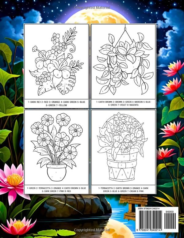 50 Color By Number Coloring Book for Adult and Senior: Color By Number 2025 New Adult Coloring Book Large Print Easy Color-By-Number Pages with 100 ... Butterflies, Animals, Flowers, and More image 3