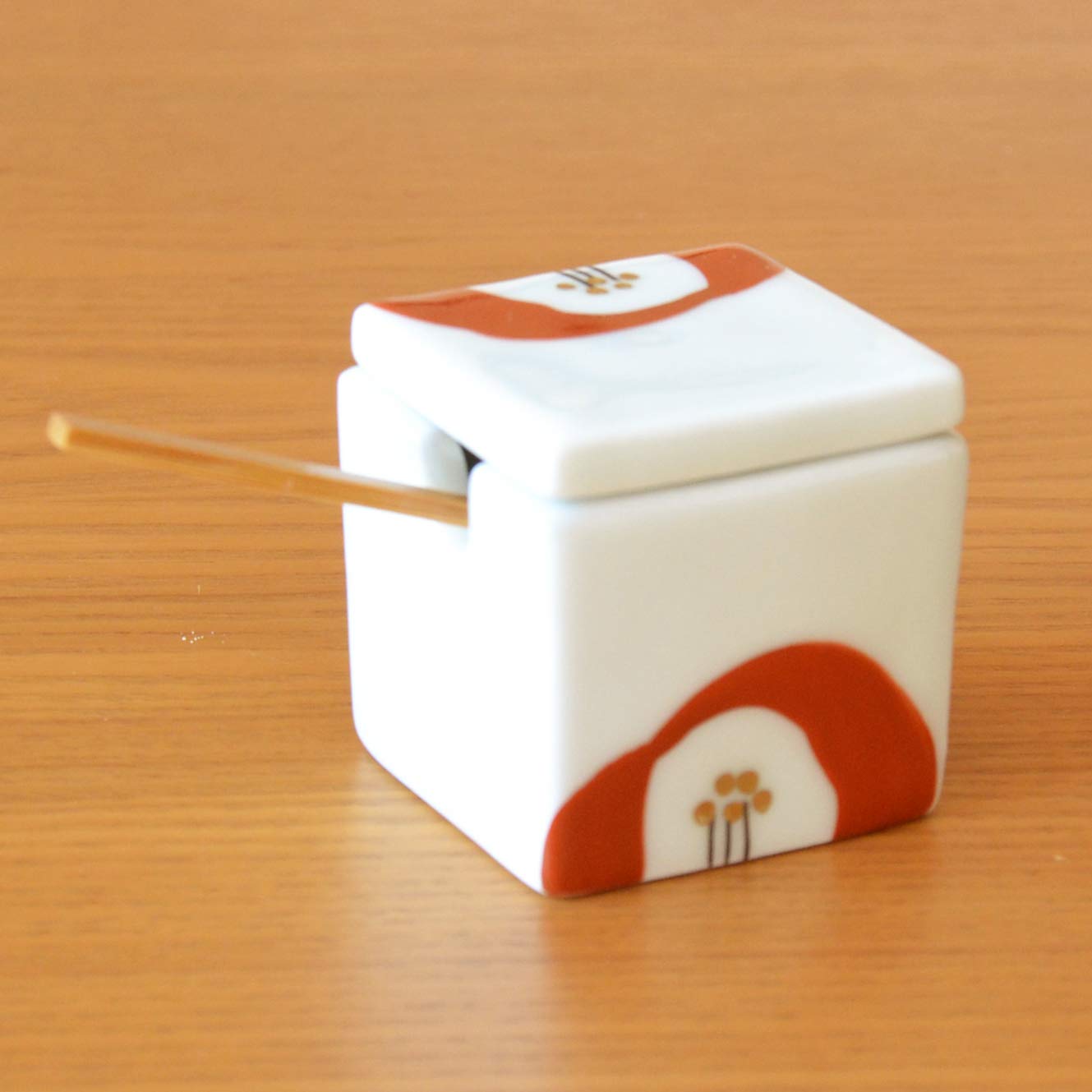 Amazon | 薬味入れ 調味料入れ 陶器 おしゃれ 蓋付き 竹サジ付き 業務