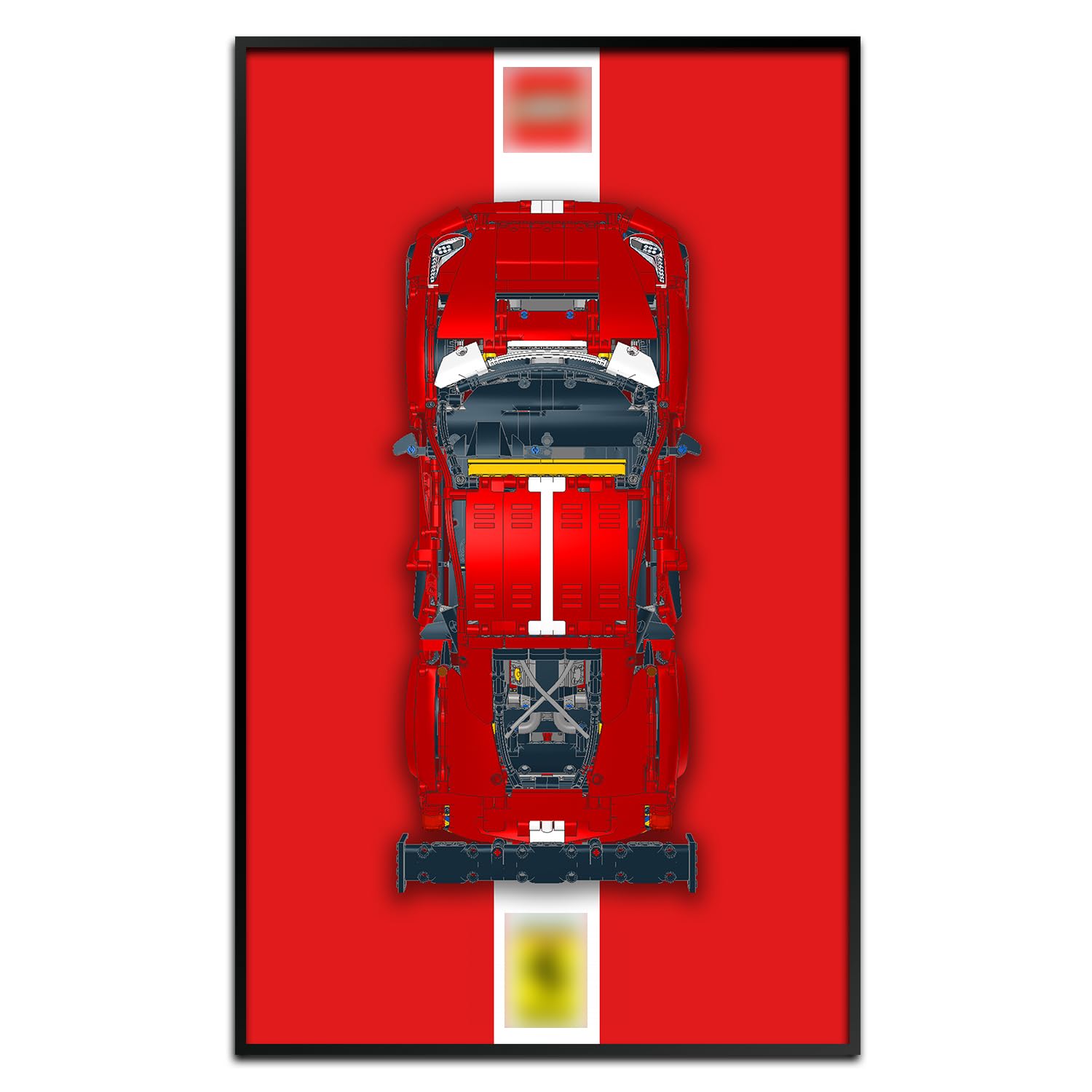 SuFunSu Display Wall Mount Board for Lego Technic Ferrari 488 GTE “AF Corse #51” 42125,Adult Collectibles Gifts for Lego Car Wall Mount (Only Display Wallboard) — image 1