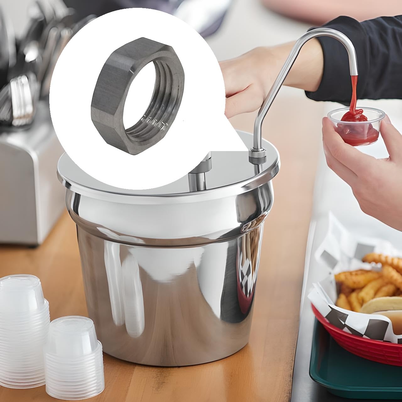 OCS Parts 2-Pack 82027 Nuts for Discharger Tube on Server Food Service Pumps | Condiment Pump Replacement Nut Replaces Server 82027