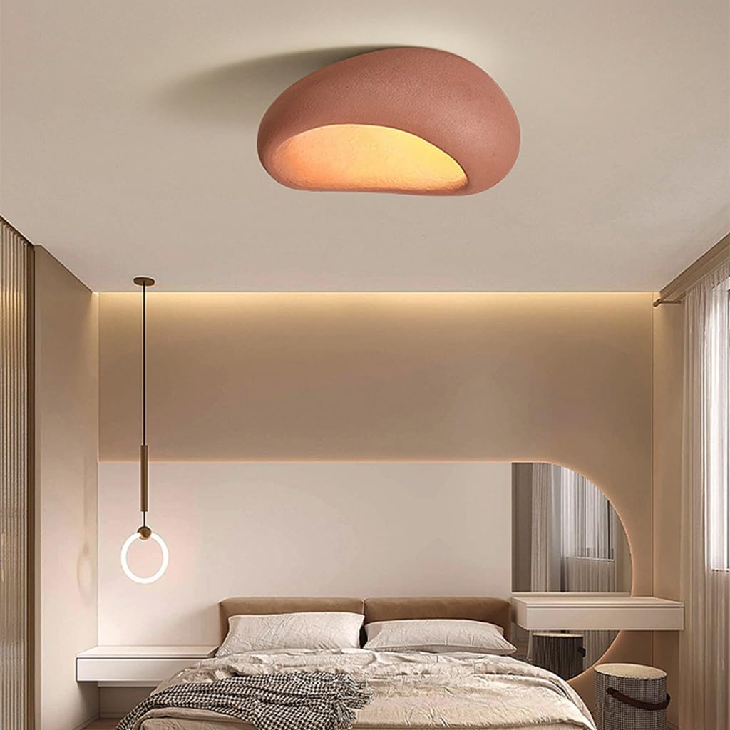 KXEcoLife Creative Simulated Stone Pendant Light, Resin Ceiling Lamp E27, Modern Chandelier for Bedroom, Dining Room, Living Room - Stylish Home Lighting Fixture