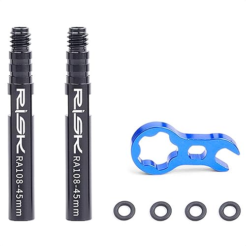 Kit extensor de válvula Presta de bicicleta de 1.772 in con herramienta removedor de núcleo de válvula para bicicleta de montaña sin cámara