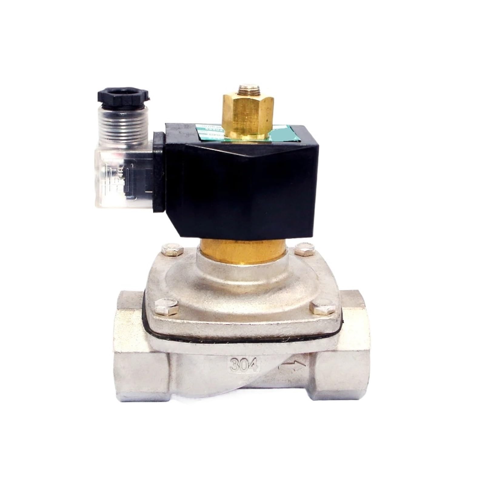 Électrovanne eau 2 pouces NC 220V inox 304 pour haute température 150°C