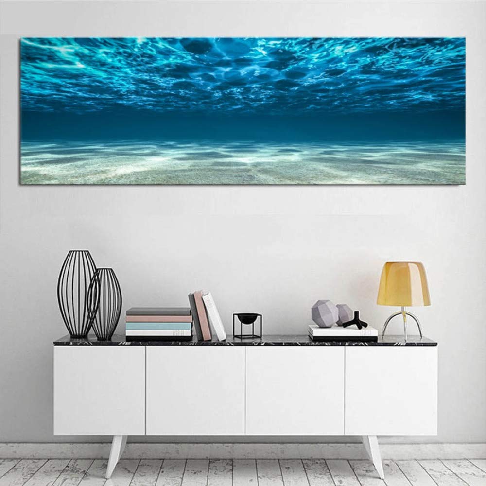 Kit Pintura de Diamante 5D Completo Grande DIY Diamond Painting Bordado Cristal Rhinestone Punto de Cruz Adulto Niño para el Hogar Decor de Pared Regalo Blue Ocean Sea Seascape Round drill,50x100cm