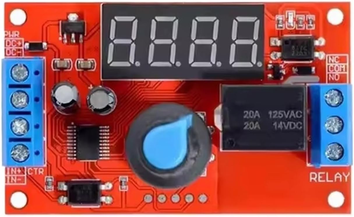 1/5Pcs DC 5V 12V 24V 10A Adjustable Time Delay Relay Module LED Digital Timming Relay Timer Delay Trigger Switch Time Controller(5 Pcs,24V With Rotary)