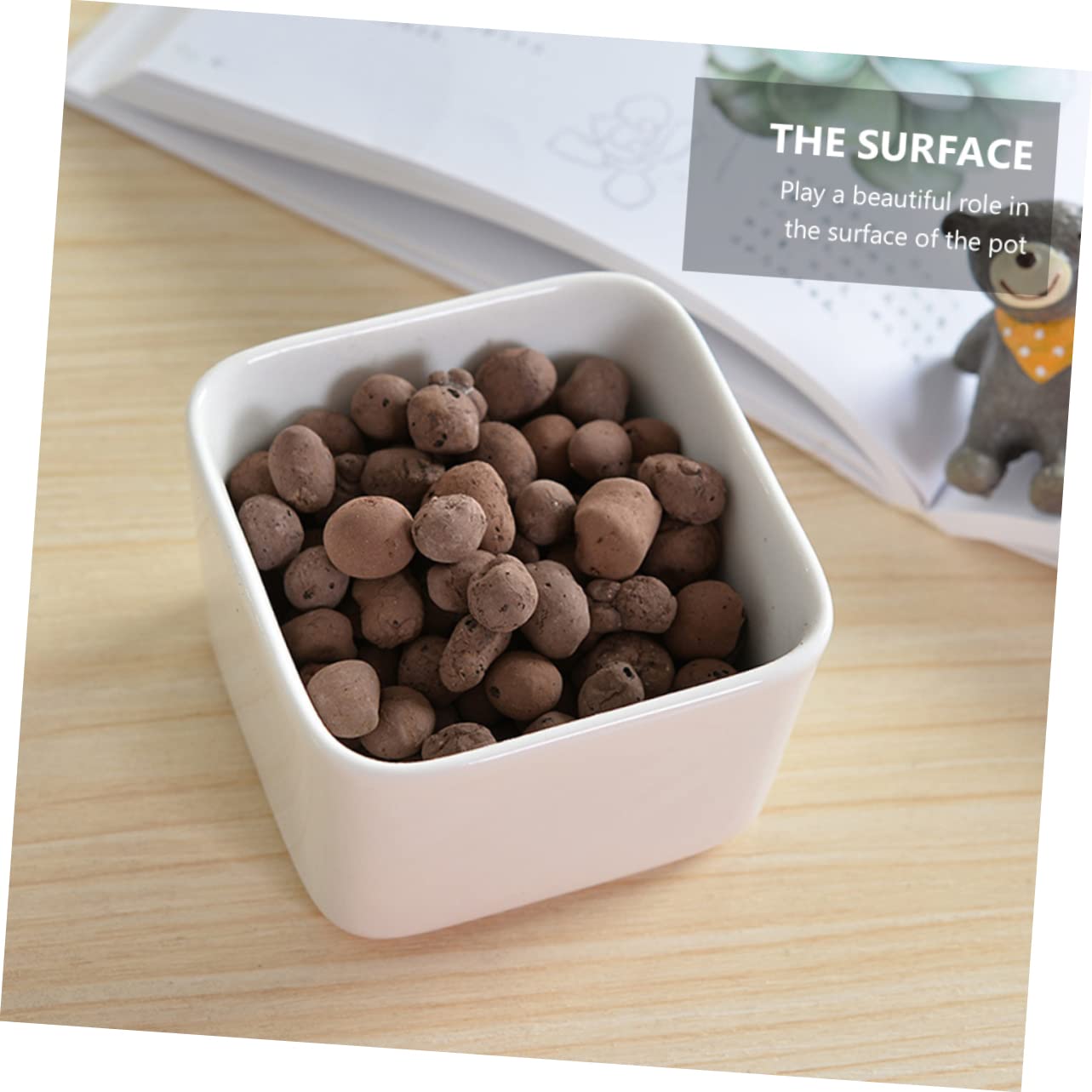 Arcilla Expandida Ceramsita 1kg, Piedra de Cultivo para Jardinería | Color Café, Mezcla de Arcilla y Shale, 1 Paquete, para Flores y Hortalizas, Uso en Maceta y Fondo