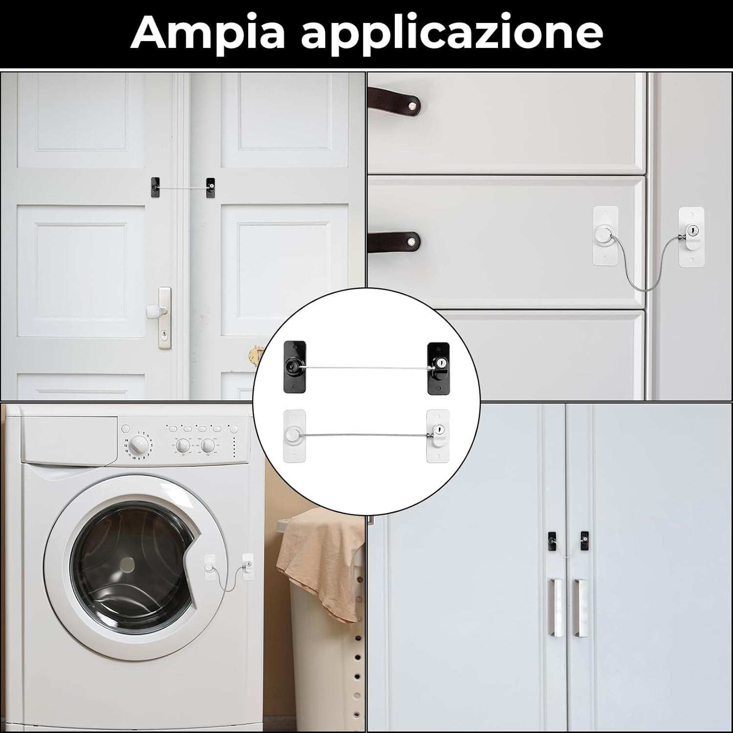 2Pcs Baby Window Lock, Refrigerator Lock, Closet, Door, Window, Adhesive Lock with Key, Child Safety Lock with Strong Adhesive