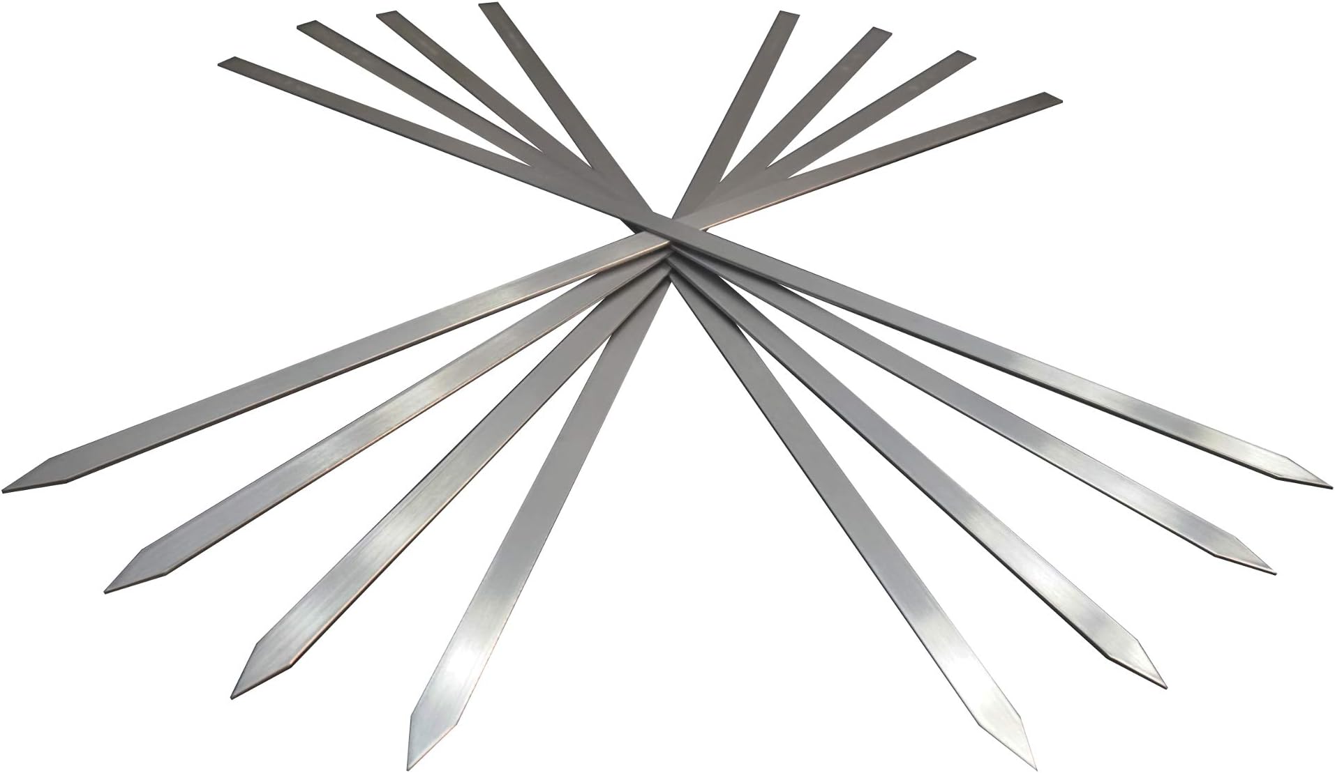 SHOPTADA Set of 8 Professional Stainless Steel Shish Kebob Skewers, 24" x 1/2", Bite-Size BBQ Appetizers (Wings, Vegetables)