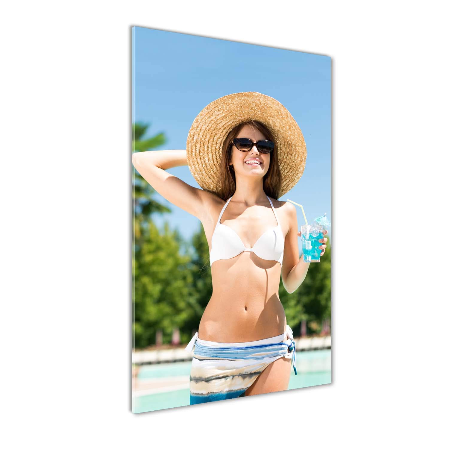 Déco mural derrière le plastique acrylique de femme en bleu 70x140 cm