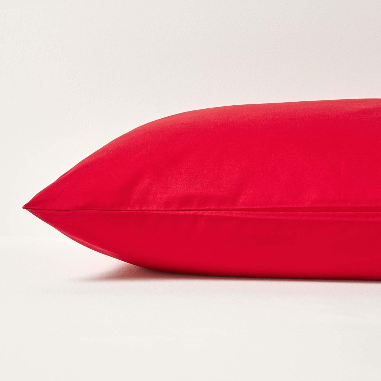 HOMESCAPES Red Pure Egyptian Cotton Euro Size Pillowcase 40 x 40 cm 200 TC 400 Thread Count Percale Equivalent Pillow Case with Zip - Image 3