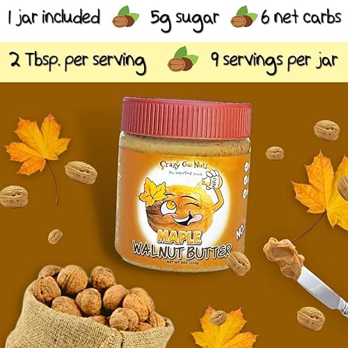 Miniatura 36 de Crazy Go Nuts Walnut Butter Coconut - Walnut Spread, Keto, Vegan, Low Carb, Gluten Free, Superfood-Natural, Non-GMO, ALA, Omega 3 Fatty Acids, Good