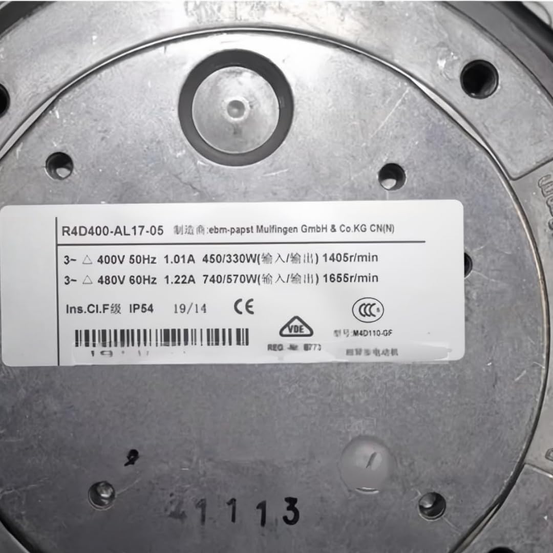 ZXAOMMBEA R4D400-AL17-05 400/480V 1.01/1.22A 740/570W 1405/1655RPM Cooling Fan 400mm