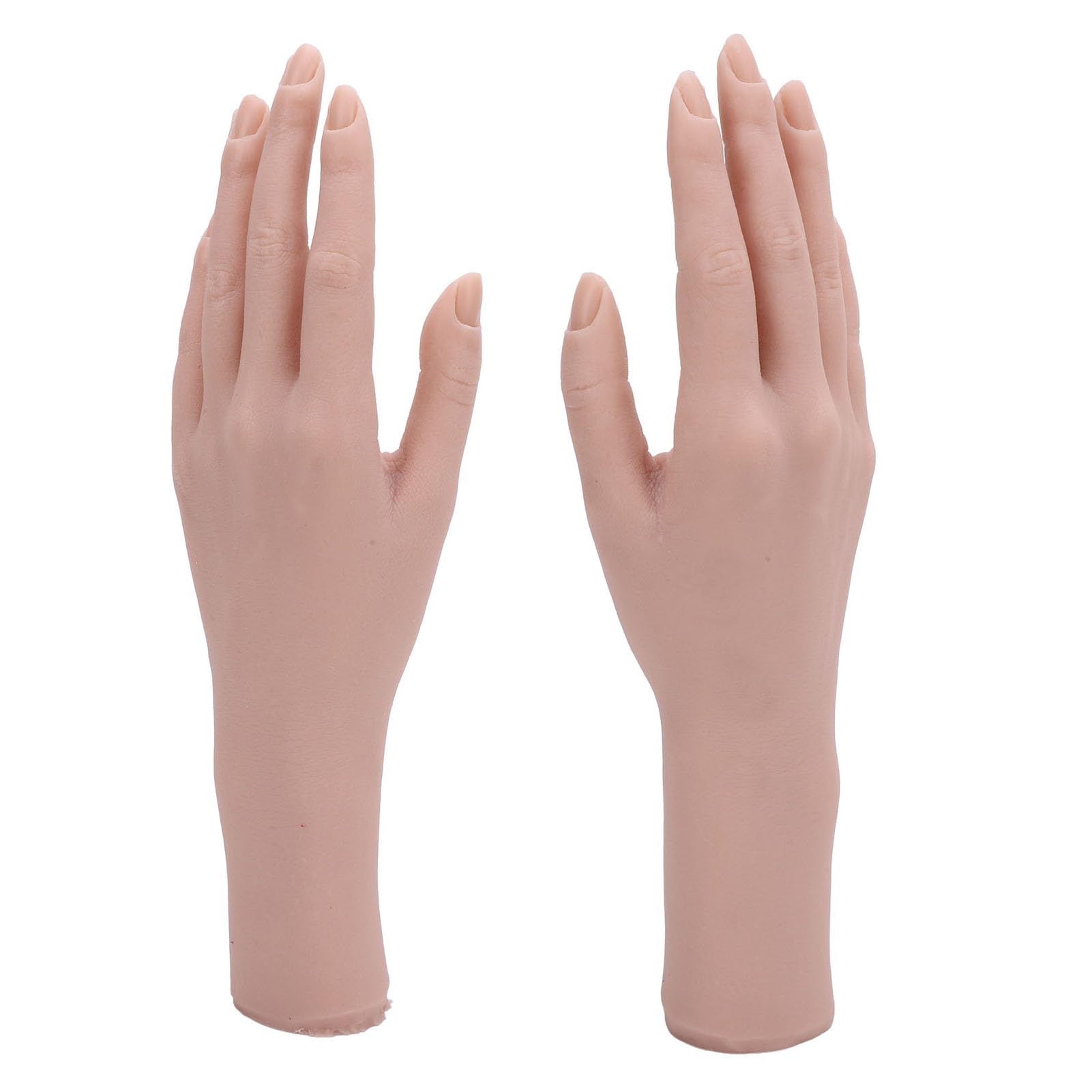 TOPINCN Biegbares Weibliches Handmodell aus Silikon für die Nail-Art-Übung, Wiederverwendbares Display-Handmodell, Weiche Trainingshand für Maniküre-Anfänger