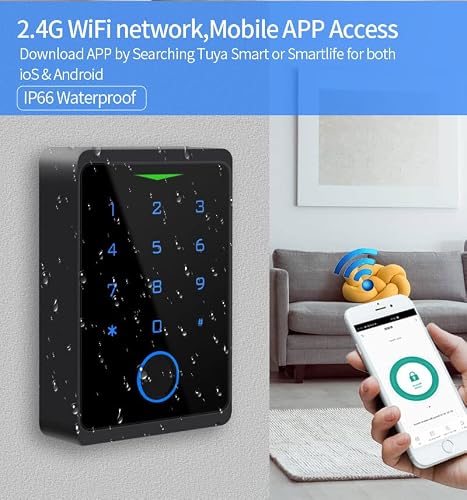 BSTUOKEY WiFi Access Control Keypad,Fingerprint Controler,125khz Card,Door Lock Opener,Mobile APP Door Keypad,Remote Control Door Lock,Entry Gate Keypad,IP66 Watreproof,1000 User,10pcs Card Free - Thumbnail 4