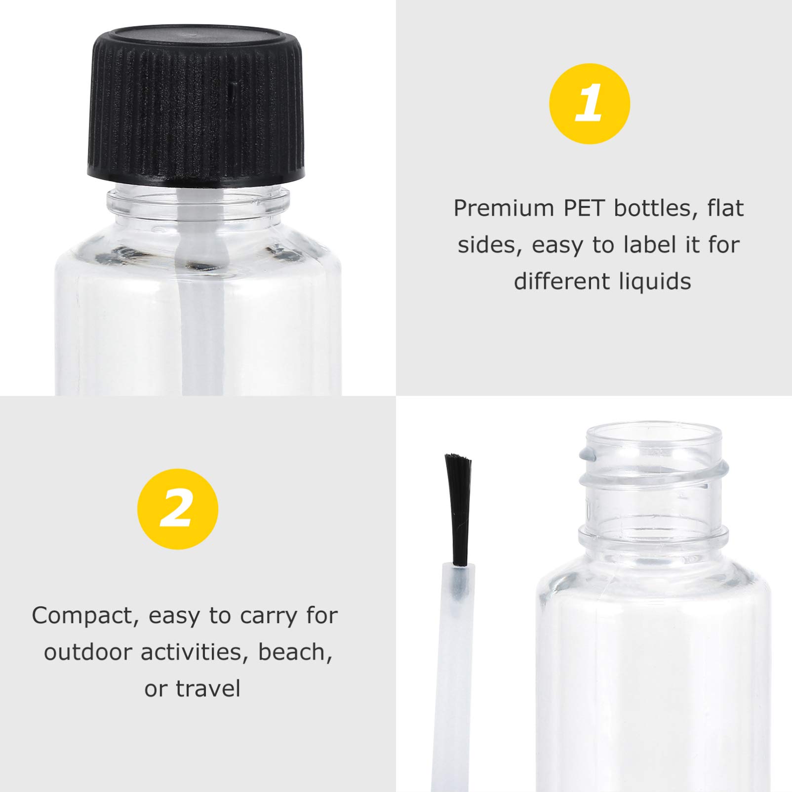 Healifty 6x Leere Nagellack-Flaschen – 20 Ml, Mit Pinsel, Für DIY Oder Reisen