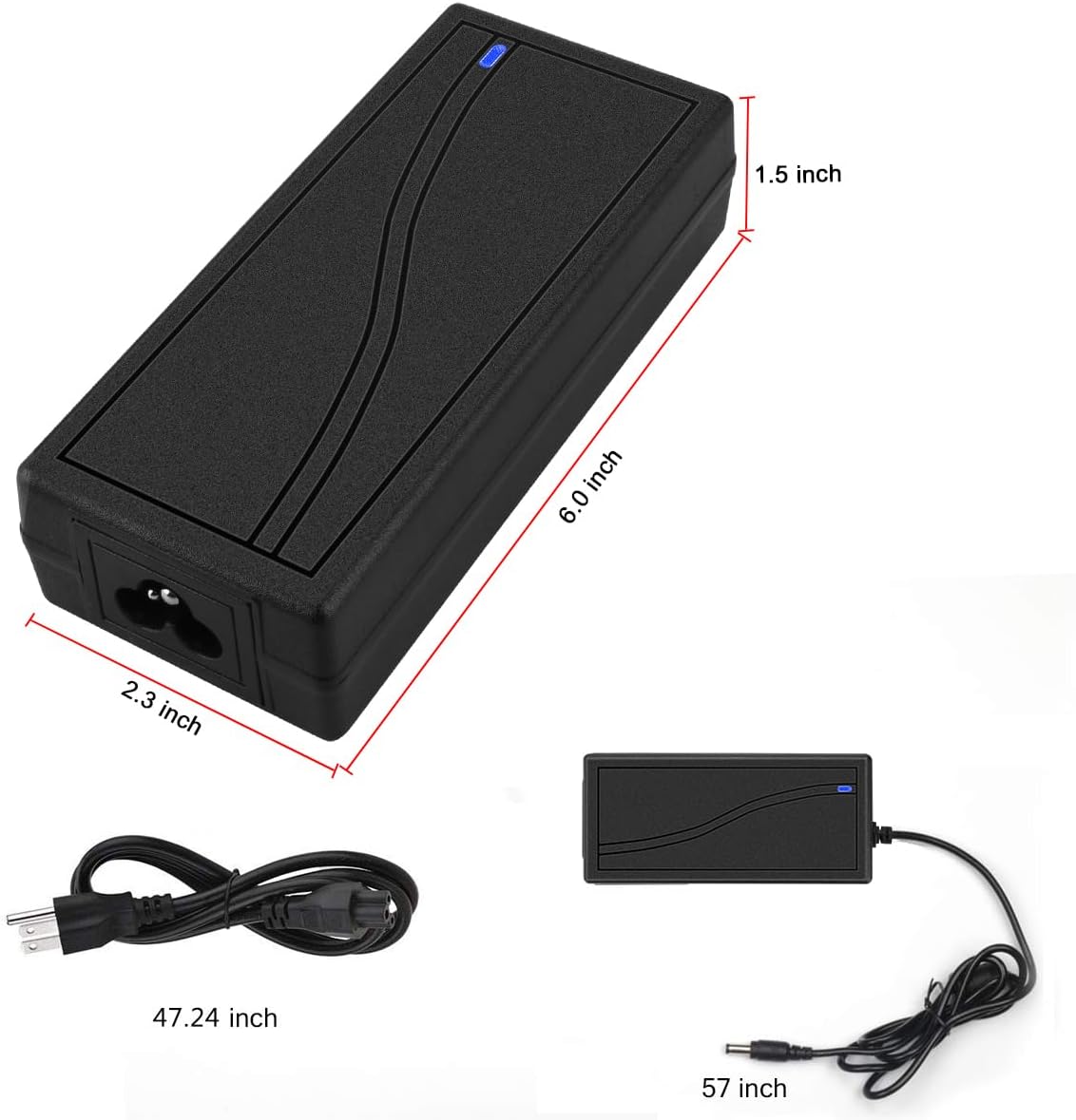 15V 6A Power Adapter, AC 100-240V Switching to DC 15V 90W 6A, LED Power Supply, for RC Charger, LED Strip Lights, Other Low Voltage Device