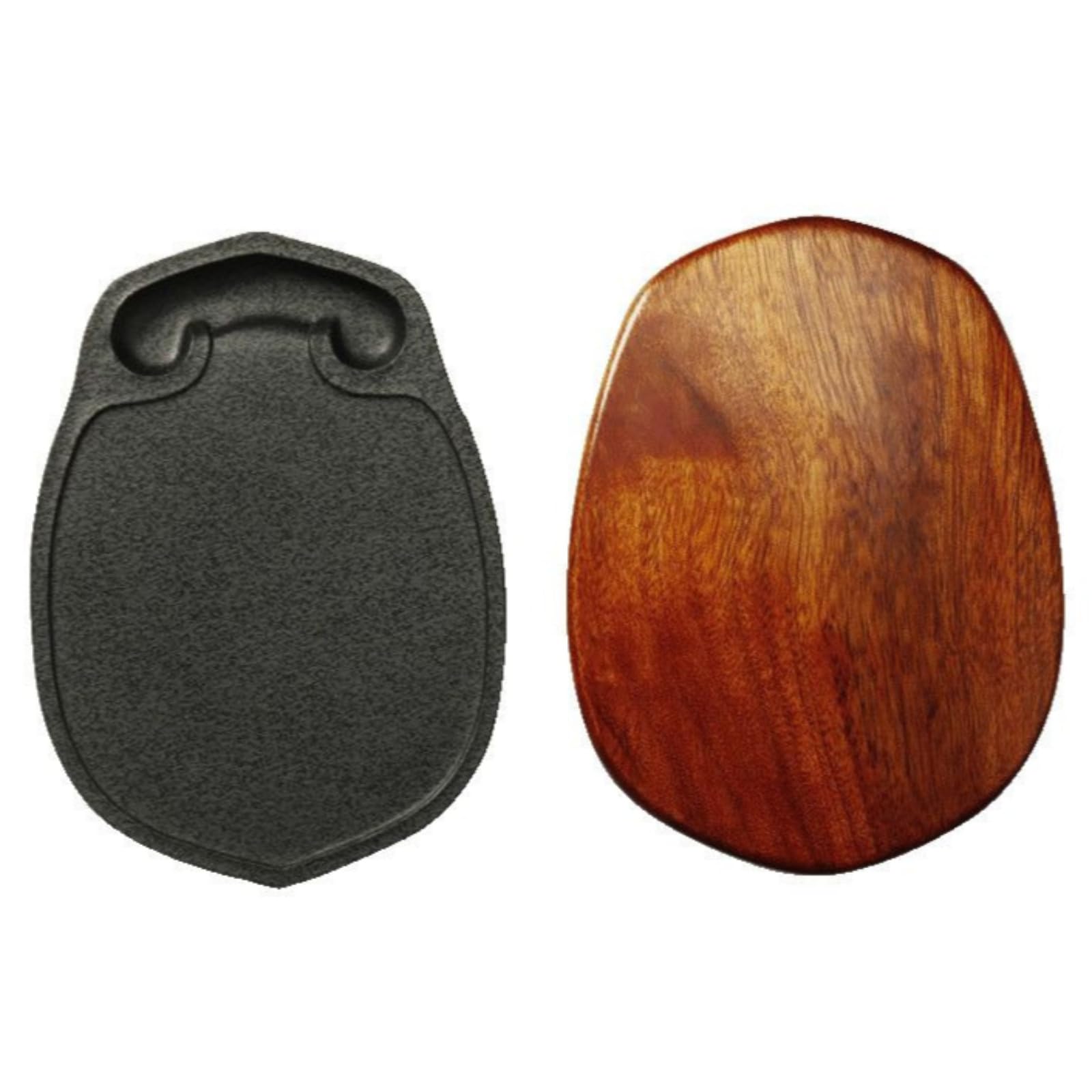 Con caja de regalo, piedra de tinta de caligrafía, adorno antiguo, 10,1 cm, 9,9 cm, piedra de tinta de estilo chino para práctica de caligrafía