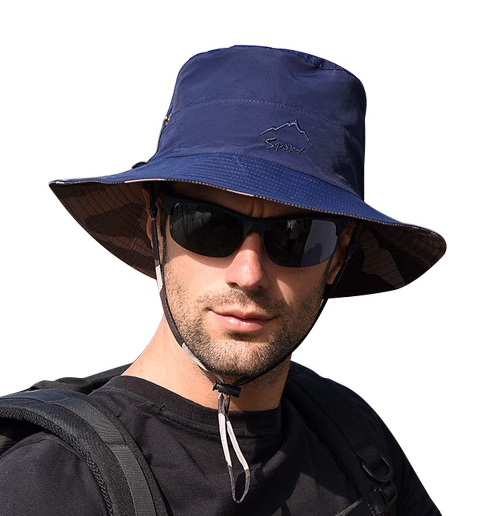 FEOYA Casquette Desert Homme Chapeau De Soleil Randonnée Cyclisme Camping Pêche Protection UV, Noir, Taille Unique