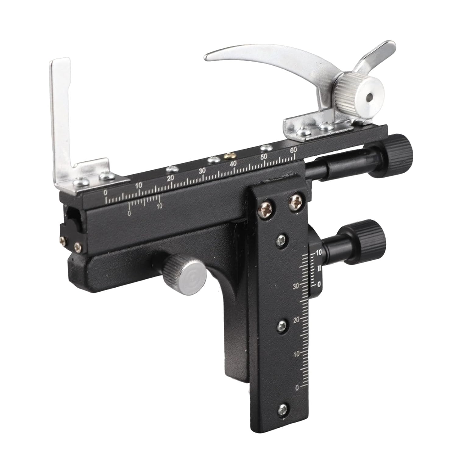 Microscope Moveable Stage,Attachable Caliper Vernier with Scale Microscope Attachable Mechanical Stage X-Y High-Precision Vernier Biological