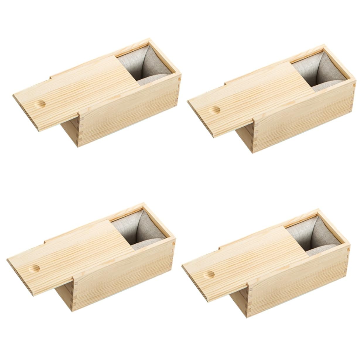 Veemoon 4 Stück Aufbewahrungsbox aus Kiefernholz klein Außenlagerung Hochzeit dekorative Kästen Lagerung mit Deckel Andenken Aufbewahrungsboxen für Fotos Geschenkboxen mit Deckel hölzern