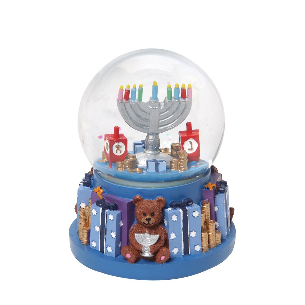 Israel Giftware Designs Water Globe Spins and Plays Dreidle, Dreidle-WG-605