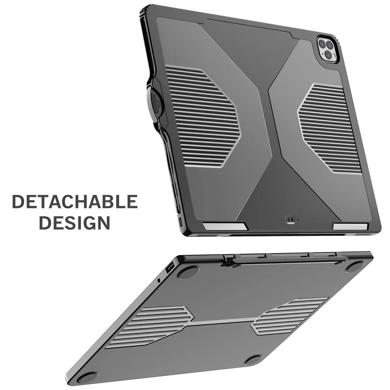 CHESONA iPad Pro 12.9 Case 2020 with Keyboard, 5-in-1 USB-C Hub, 7