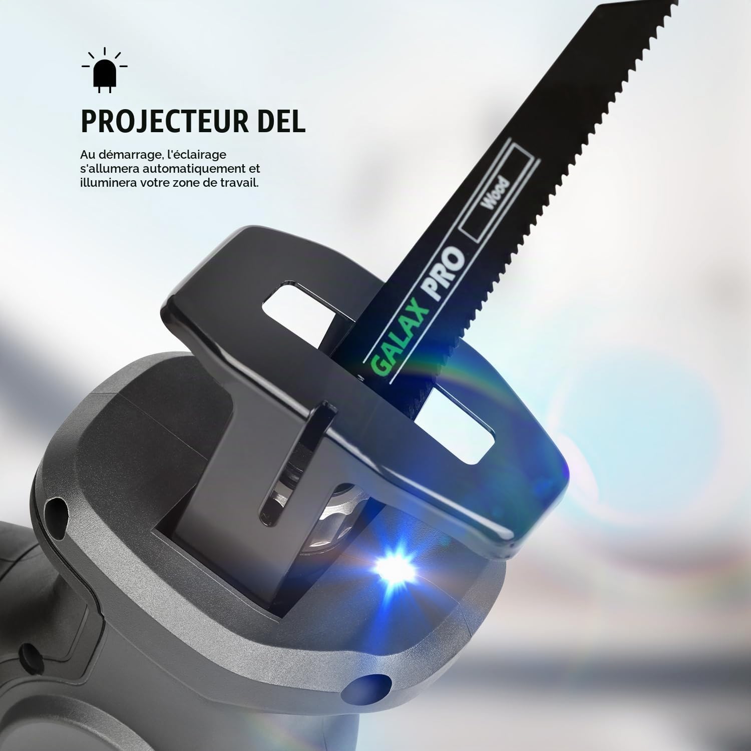 GALAX PRO Kit de Scies alternatives sans fil haute capacité 20 V 4,0 Ah – Comprend 2 lames de coupe en bois et 1 lame de coupe en métal pour un usage polyvalent de bricolage et professionnel