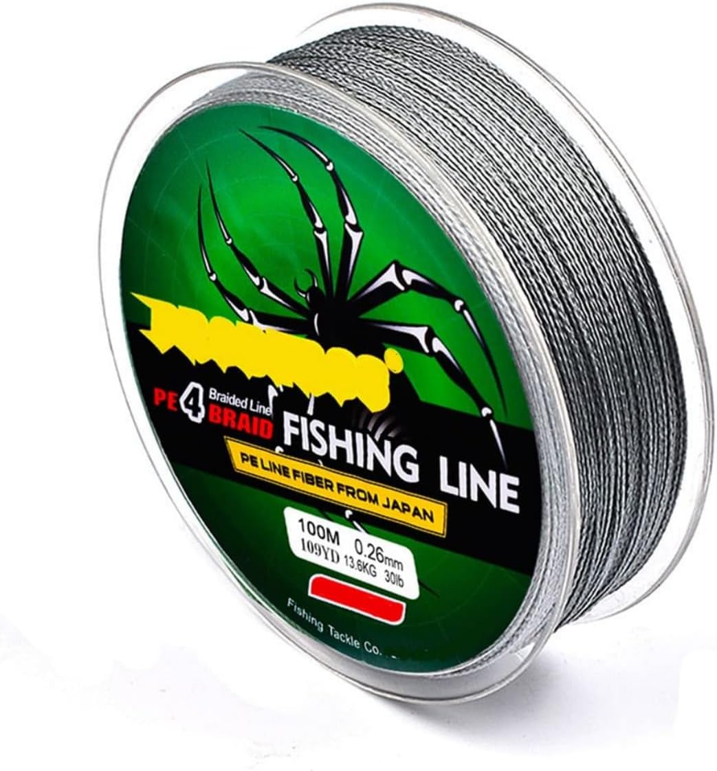 Braided Fishing Line 4 Strands, 109 Yards Length Colorful Super Strong Abrasion Resistant Fade Resistant PE Braid Wire 6LB-100LB for Saltwater Fishing