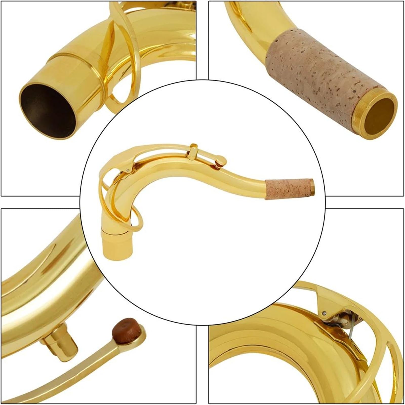 Części do Saksofonu Instrumentów Saksofon Tenorowy Z Wygiętą Szyjką, Materiał Mosiężny, Części Zamienne Do Wygiętej Szyjki Saksofonu (Color : C)