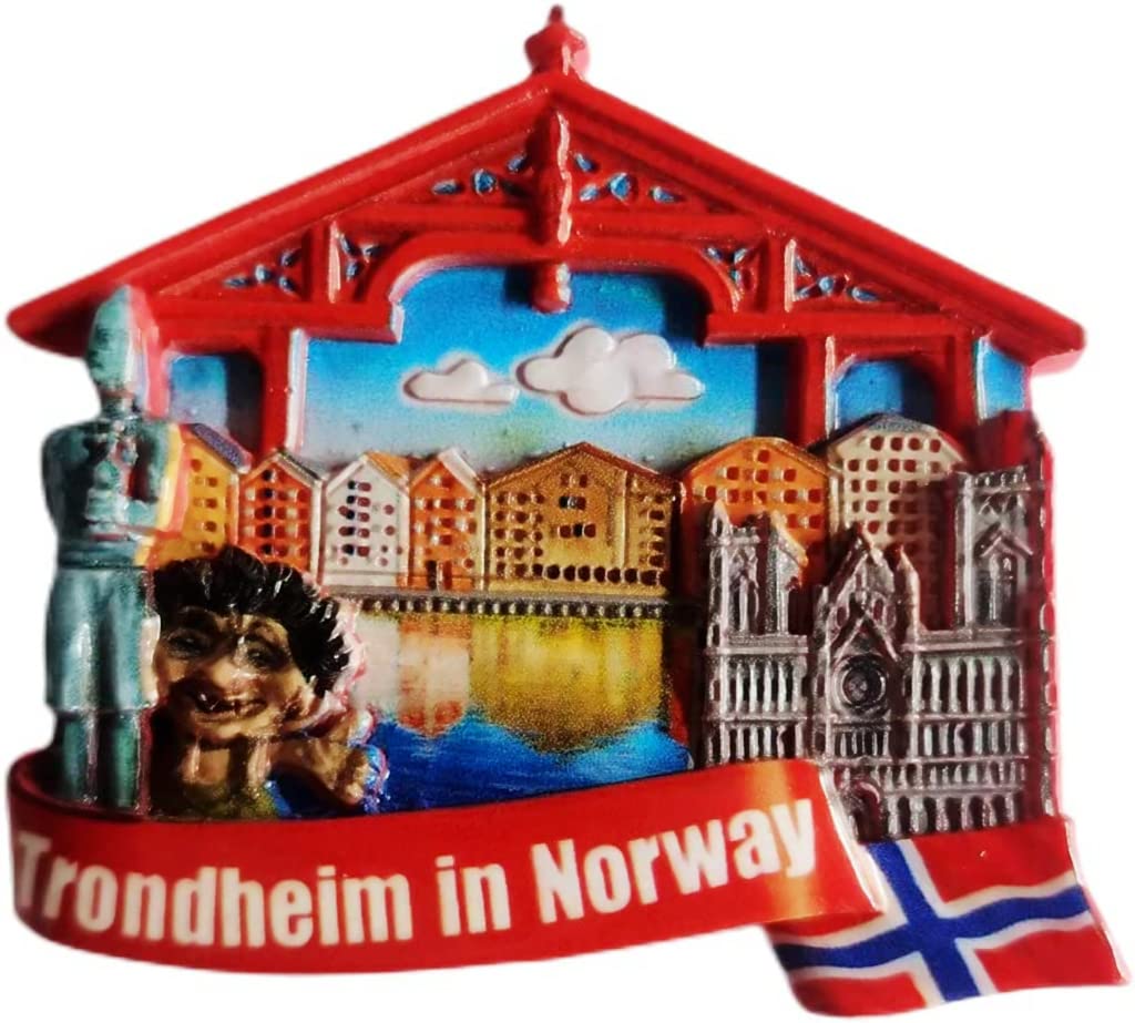 Altko Sz-5188 Trondheim Norway Trondheim Magnet Fridge Refrigerator Magnet Decoration Sticker Souvenir Resin Crafts Kitchen Whiteboard