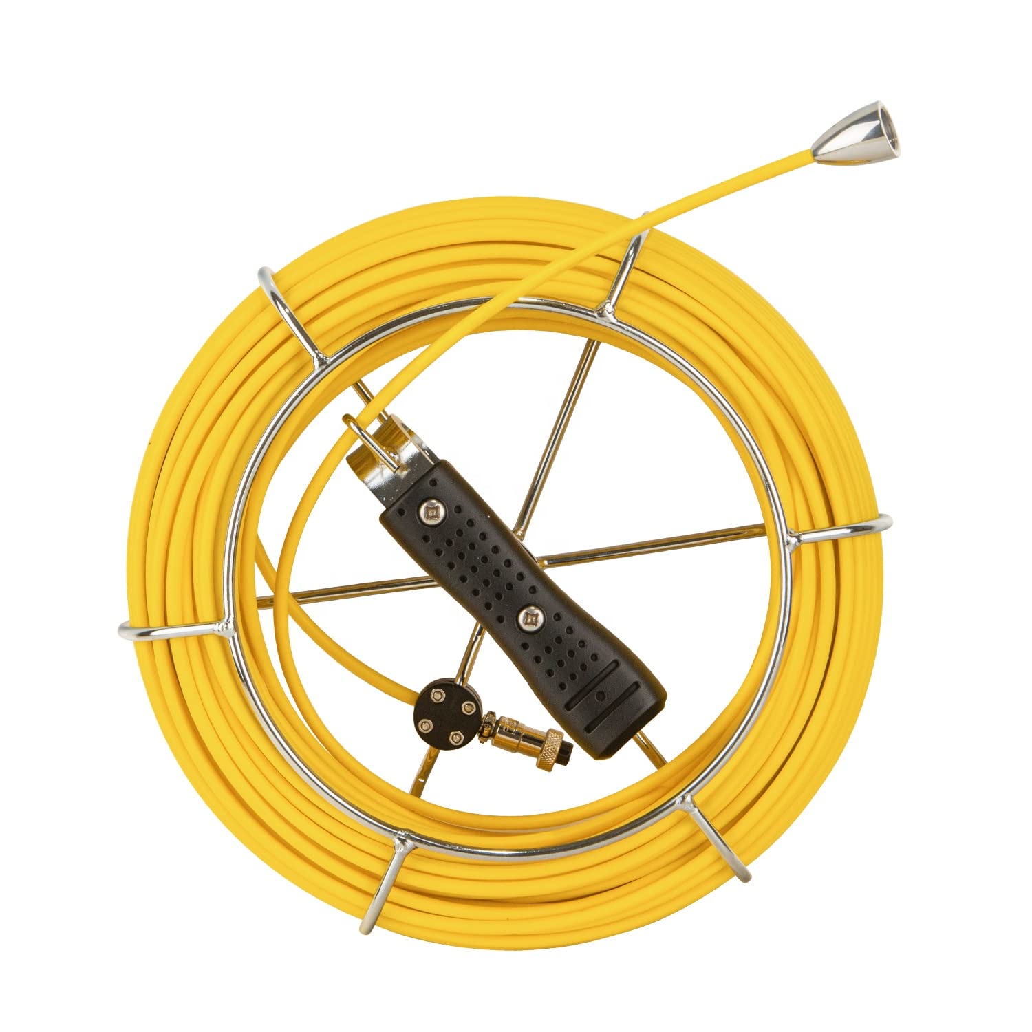 Yellow Stiff Wire for Sewer Camera,Borescope Inspection Camera Accessory 0.2inch/4.8mm Diameter 0.9inch/23mm Interface(230/70M)