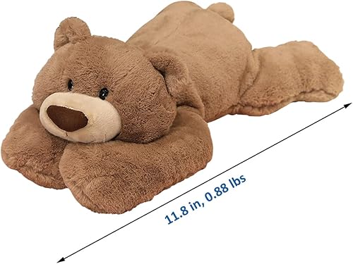 Miniatura 4 de Animales de peluche con peso, oso con peso, lindo cojín de felpa de oso marrón para adultos, niños y niñas, 11.8 pulgadas