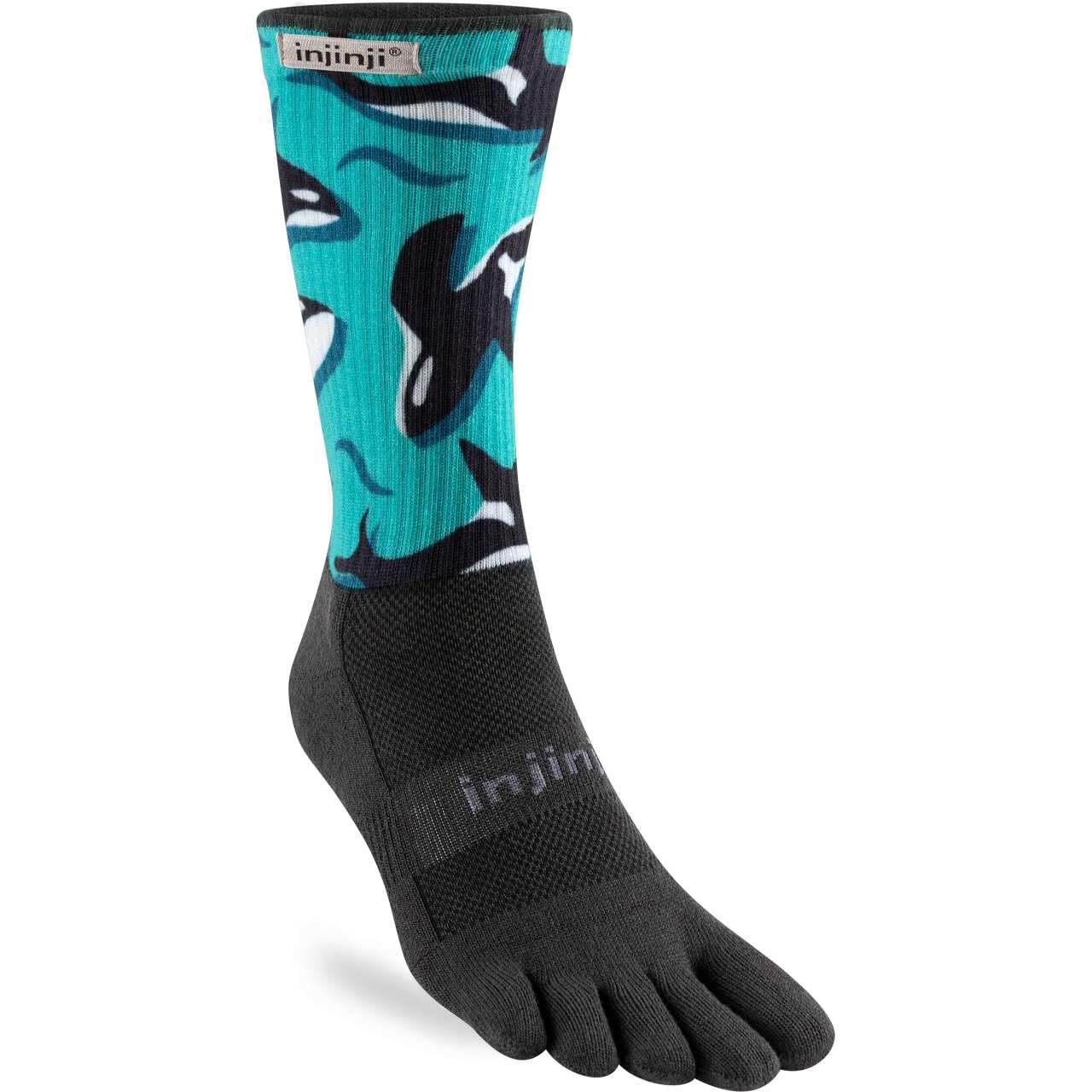 Injinji Unisex Multicoloured Trail Midweight Crew Artist Designed Orcas M, M