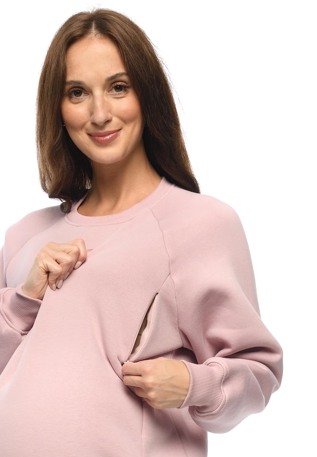 MijaCulture Jersey de maternidad 2 en 1 y jersey de maternidad Olivia M019 (DE/NL/SE/PL, alfanumérico, L, XL, regular, rosa)