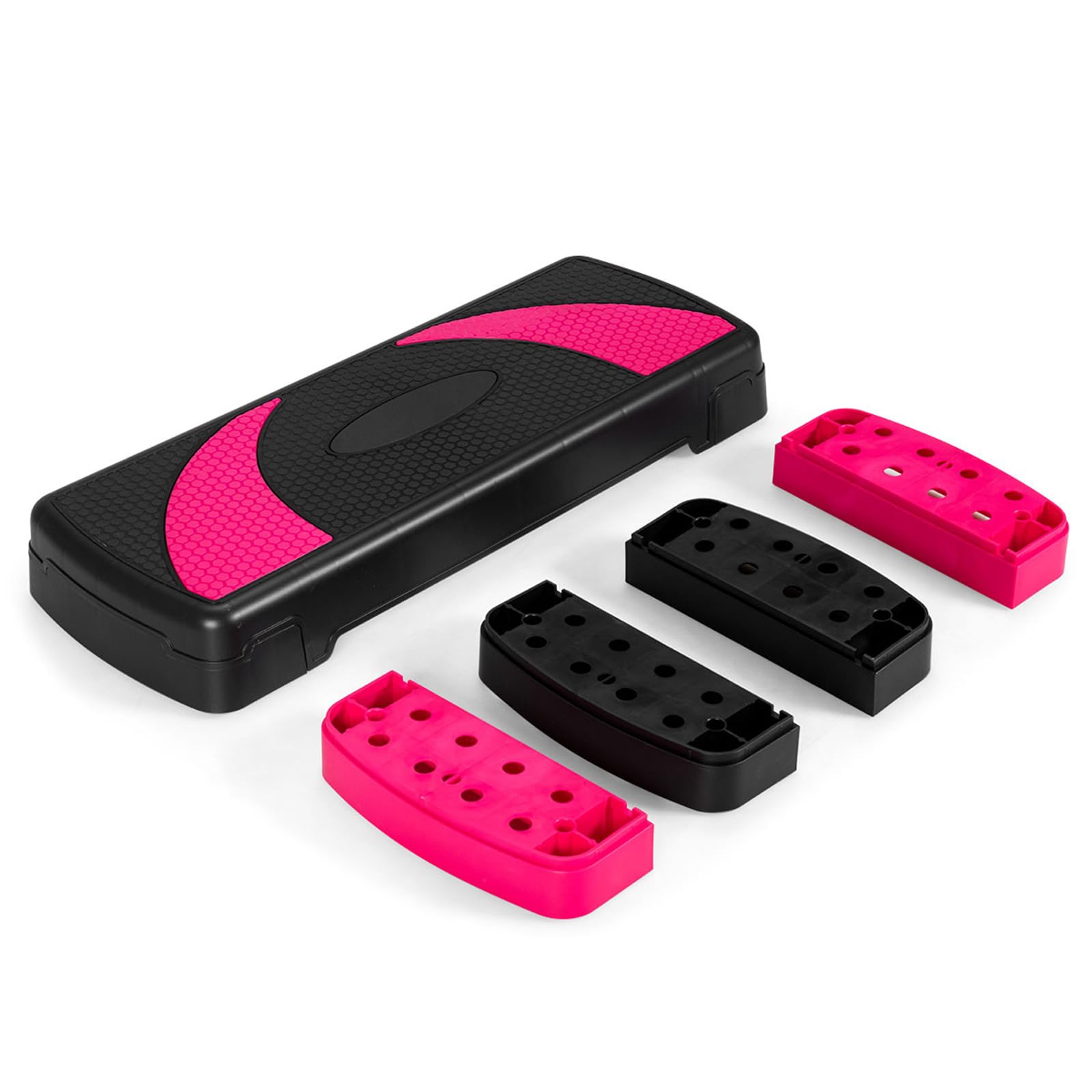 KOMFOTTEU Step de fitness avec hauteur réglable entre 10/15/21 cm, pas d'aérobic avec pieds amovibles, plate-forme Stepper Sport avec capacité jusqu'à 250 kg, entraînement à la maison et à la salle de