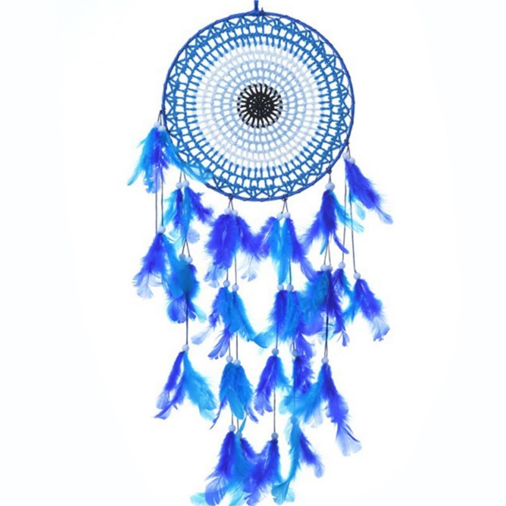 Wind Chime Blue Dream Catchers With Feathers Dreamcatcher For Wall Hanging Decoration Art Ornament Craft Windchime