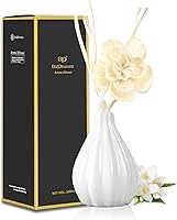 Vista 10 de Juego de difusor de junco, fragancia para el hogar y difusor decorativo, juego de aceite de aromaterapia con flores secas, varillas difusoras