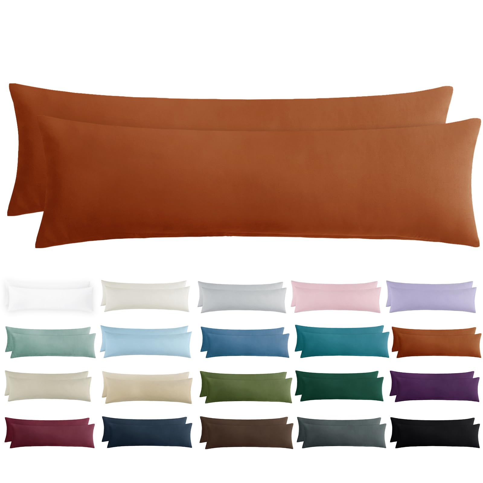 Tifschlaf Side Sleeper Pillow Cover 40 x 145 cm - Pillowcase 40 x 145 cm Side Sleeper Pillowcase Set of 2 Orange with Zip Made of Soft Microfibre 145 x 40 cm Pillow Case