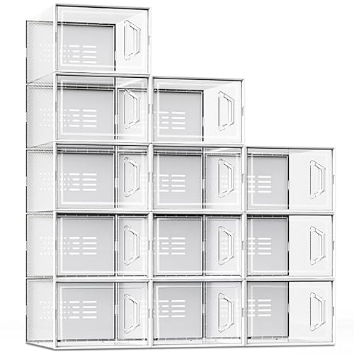SEE SPRING Contenitore per scarpe XL, misura 44, in plastica trasparente, impilabile, organizer per scarpe, salvaspazio, per scarpe da ginnastica, contenitori per ingresso, confezione da 12 pezzi SEE SPRING Contenitore per scarpe XL, misura 44, in plastica trasparente, impilabile, organizer per scarpe, salvaspazio, per scarpe da ginnastica, contenitori per ingresso, confezione da 12 pezzi