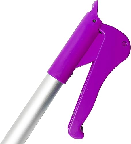 Miniatura 3 de Herramienta de agarre de 26 pulgadas, fácil de apretar, herramienta de recogida de aluminio, ligera, no plegable, agarrador de agarre para ancianos,